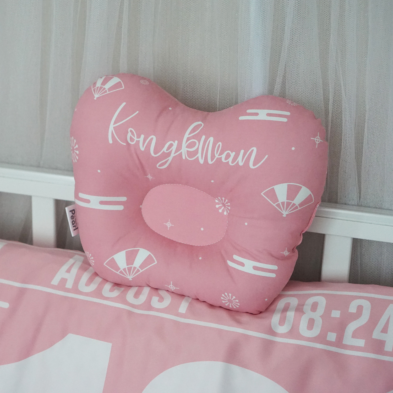 หมอนเด็ก หมอนหลุม Baby Pillow สั่งทำใส่ชื่อ ลาย Chinese Calendar - Pink