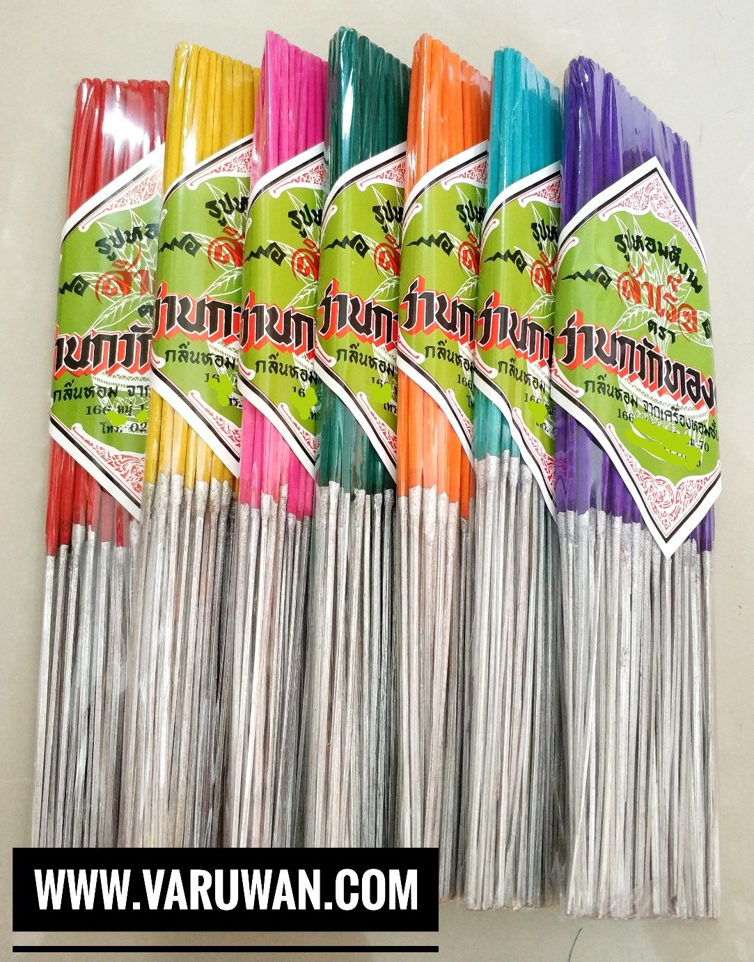 ธูปแหนบ 7 สี ตราว่านกวักทองคำ