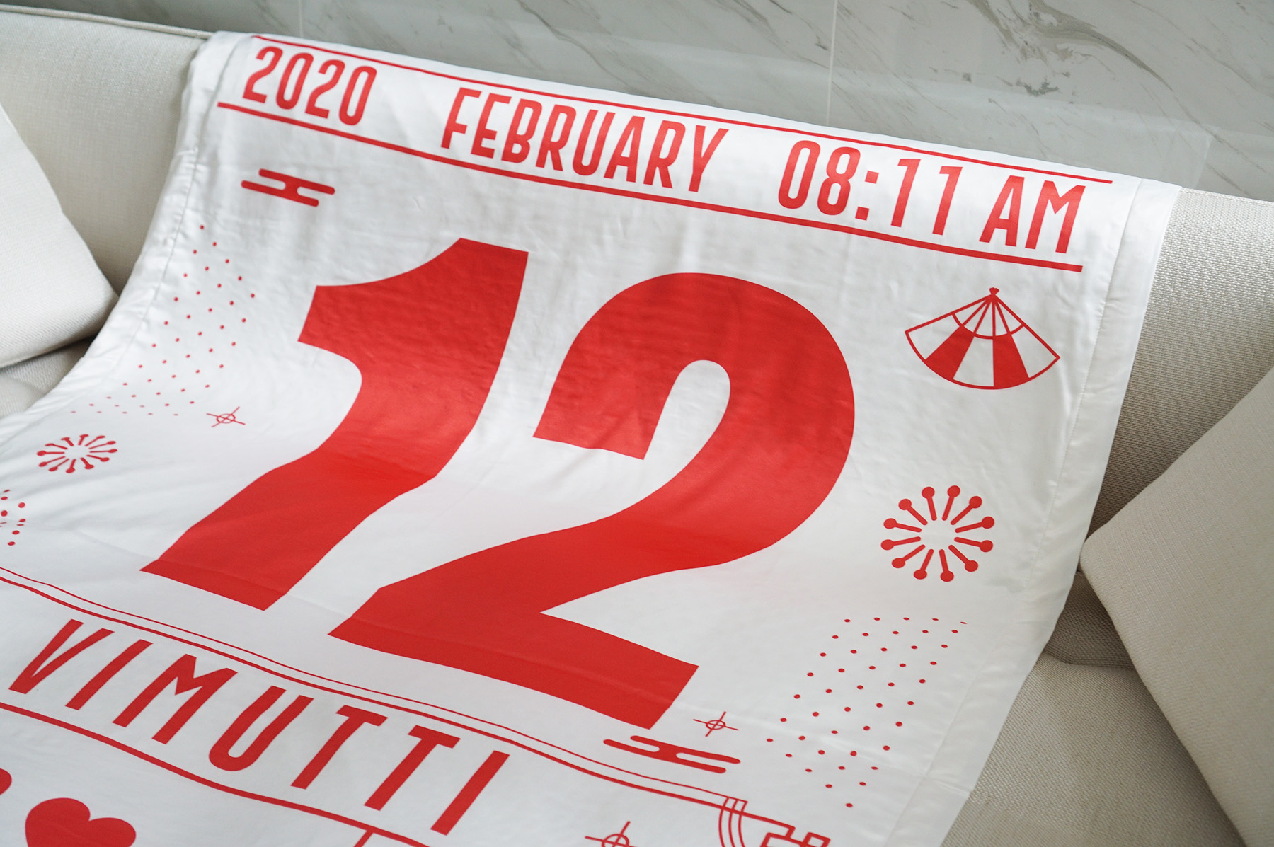 ผ้าห่มเด็ก ใส่ประวัติแรกเกิด ลาย Chinese Calendar - White/Red