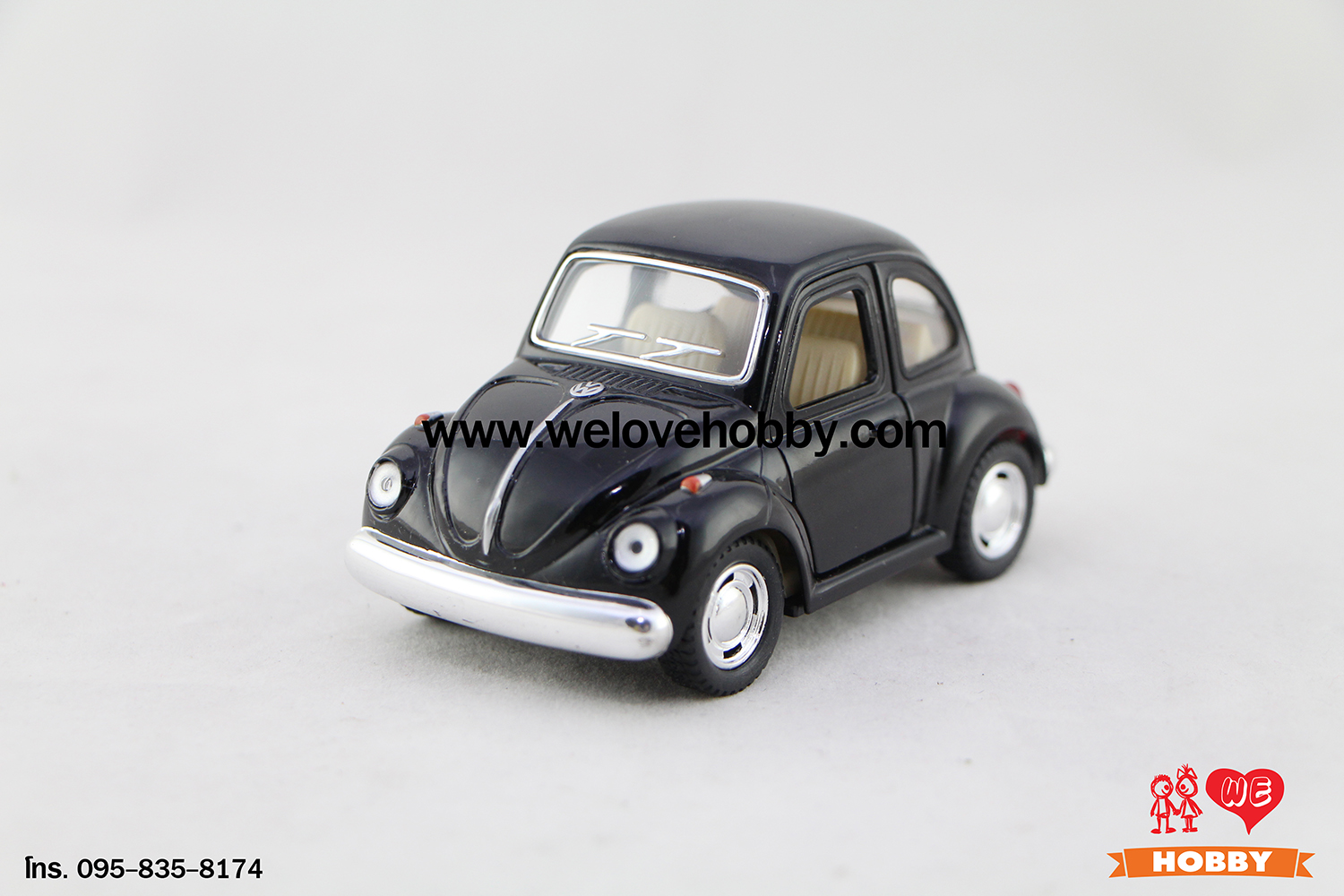 โมเดลรถคลาสสิค 1967 Volkswagen Classical Beetle ไซส์เล็ก สีดำ Scale : 4”