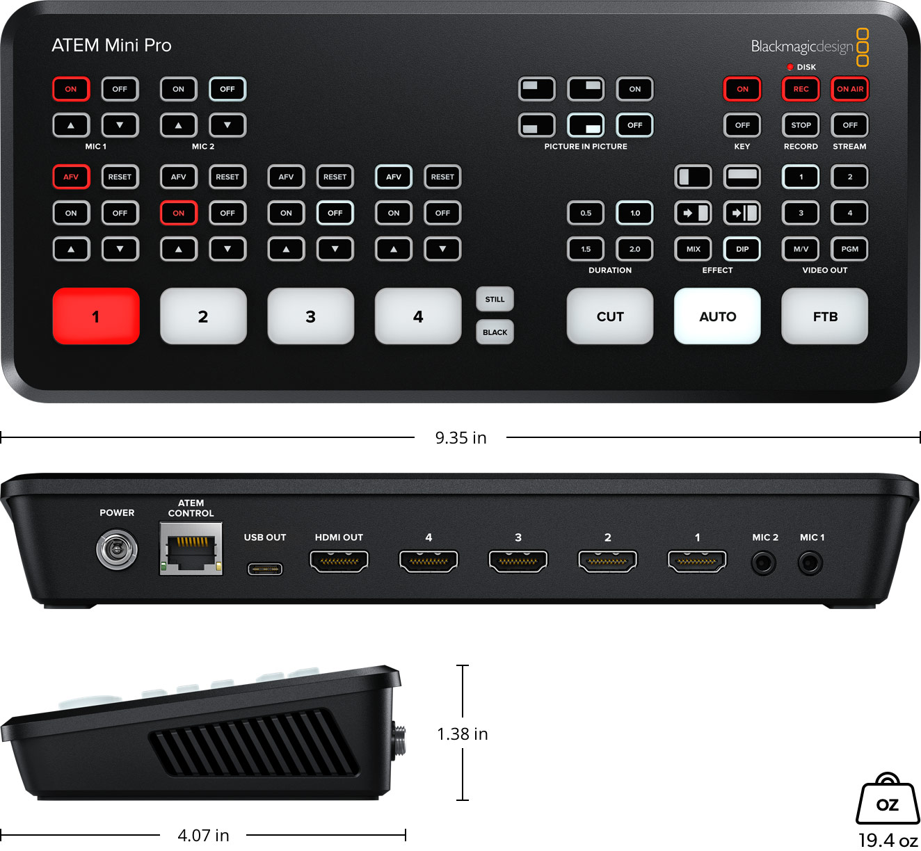 ขายถูก Blackmagic Design ATEM Mini Pro Switcher พร้อม Multiview ในตัว ประกันศูนย์ไทย 1 ปี