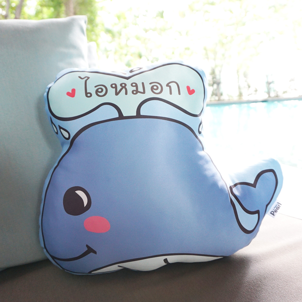หมอนสั่งทำใส่ชื่อ ลายวาฬ - Whale
