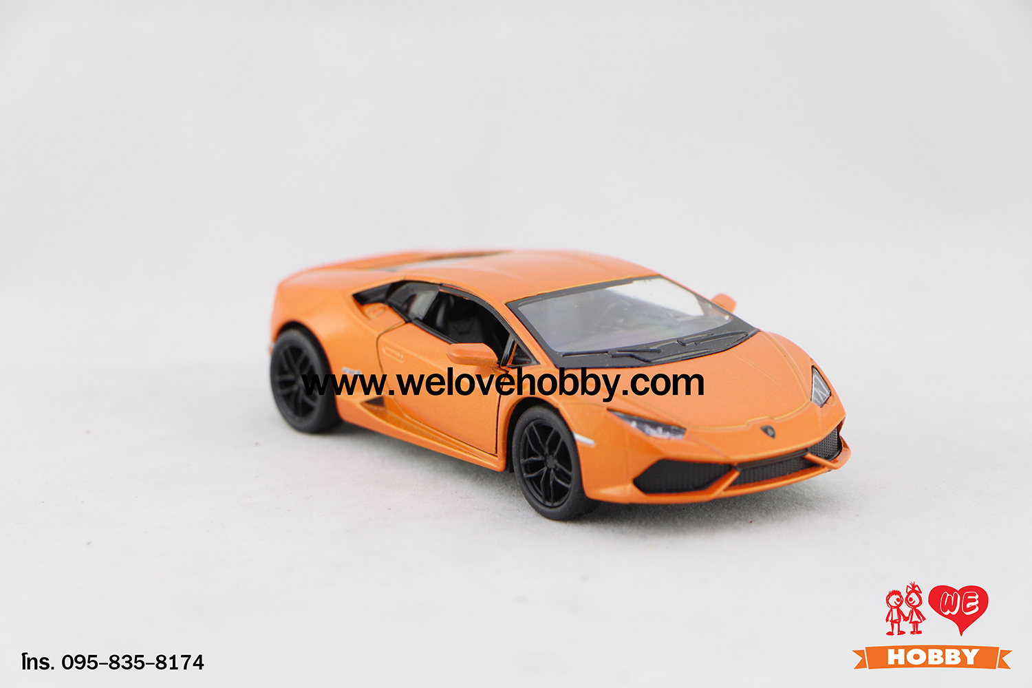 โมเดลรถซุปเปอร์ คาร์ Lamborghini Huracán LP610-4 สีส้ม Scale 1:36