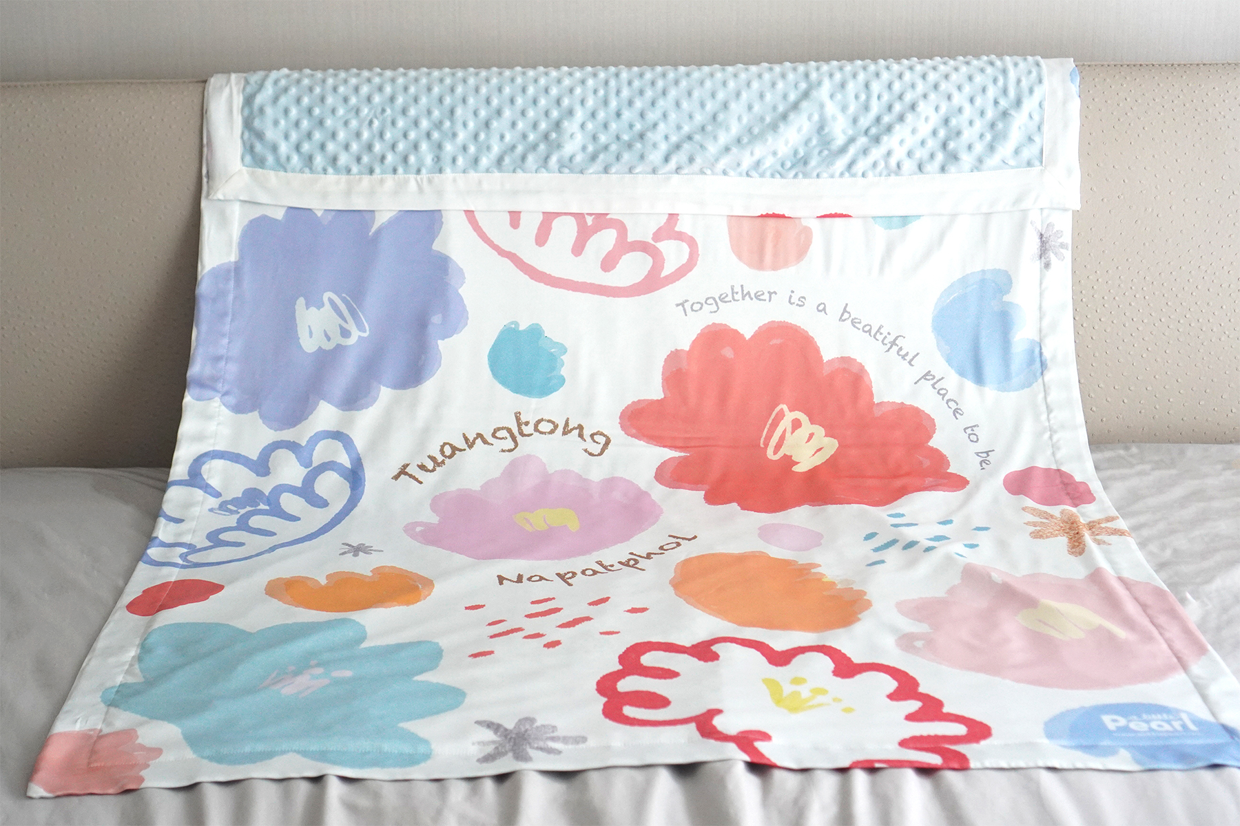 ชุดของขวัญแต่งงาน ปลอกหมอนคู่+ผ้าห่ม ขนาด 100x150cm ลาย Matalada