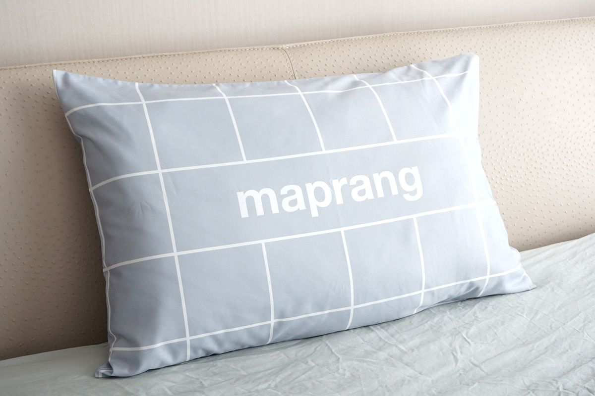 ปลอกหมอนหนุนคู่ พิมพ์ลายเต็มผืน Grey - Grid