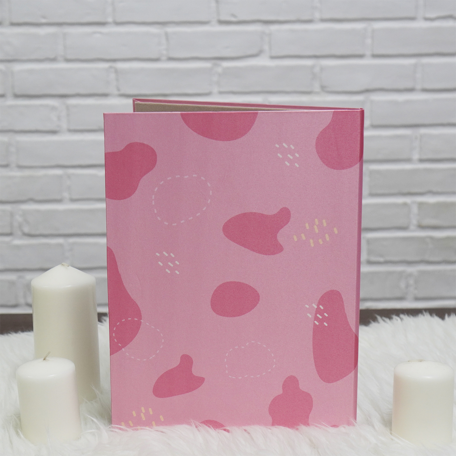 แฟ้มทะเบียนสมรส/สูติบัตร สั่งทำใส่ข้อความ ลาย Cow2 - Pink