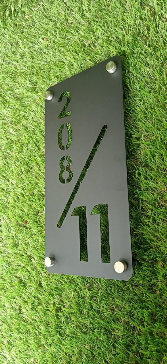 ป้ายเลขที่บ้าน แผ่นเรียบกัดกรด