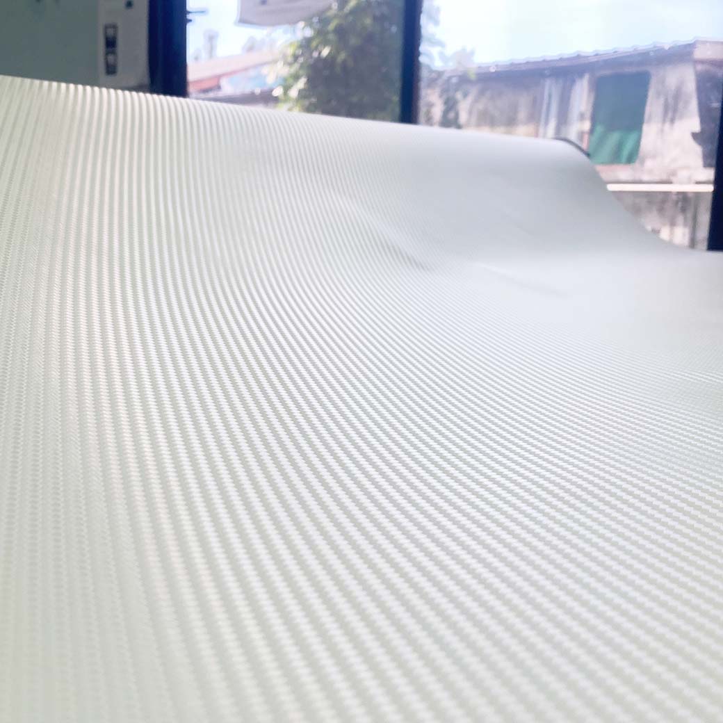 สติ๊กเกอร์ 3 มิติ ลายเคฟล่าสีขาว Kevlar 3D White