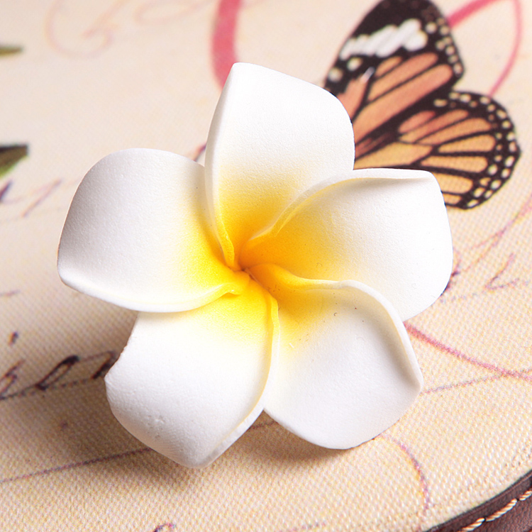 Set 3 ดอก กิ๊บติดผม plumeria กิ๊บ ดอกไม้ ดอกลีลาวดี เกาหลี ขนาด 9 เซนติเมตร สีเขียว