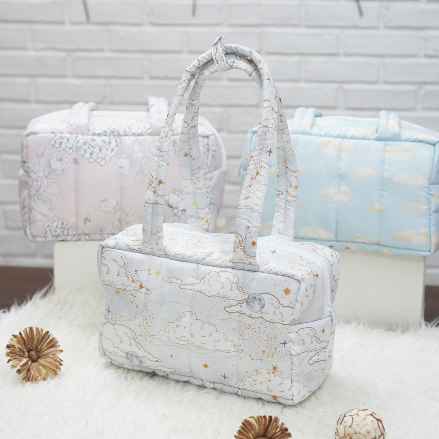 Fluffy Bowling Bag กระเป๋านุ่มนิ่ม ทรง Bowling แบบพร้อมส่ง ลาย Zodiac