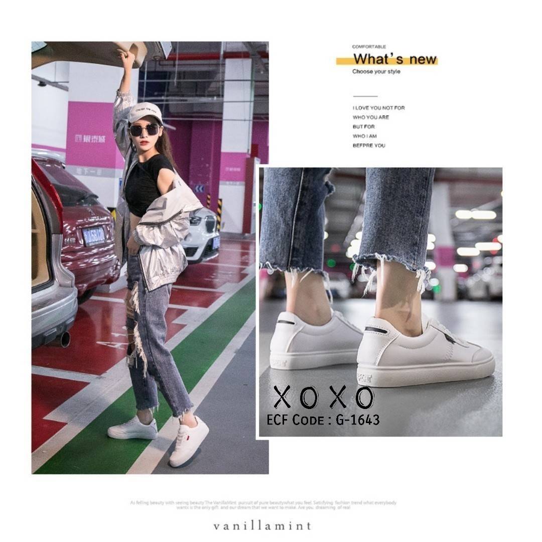 รองเท้าผ้าใบสไตล์ Sportขอบนิ่ม (สีแดง)