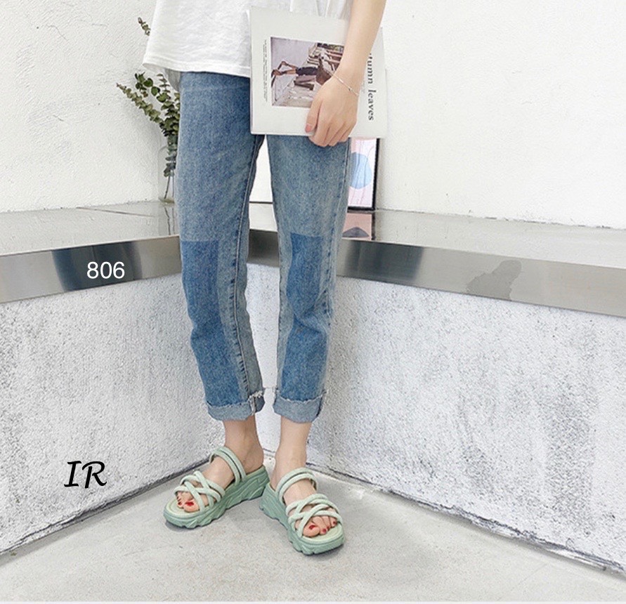 รองเท้าแตะส้นเตารีดพื้นอมยิ้ม (สีชมพู)