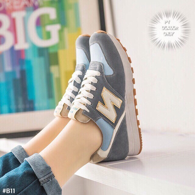 พร้อมส่ง : รองเท้าผ้าใบ Nb Style (สีเทา)