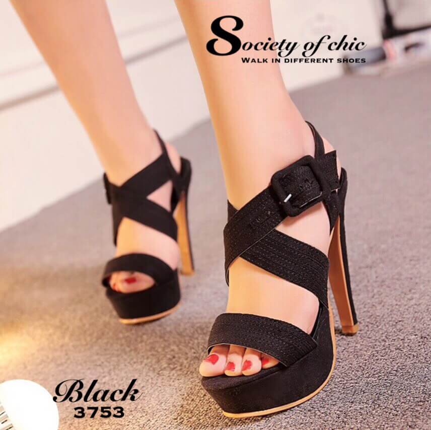 รองเท้าส้นสูง Platform (สีครีม)