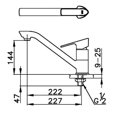 Cotto CT135A ก๊อกน้ำอ่างซิงค์ล้างจาน แบบก้านโยก เดลต้า
