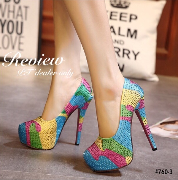 รองเท้าส้นสูง Rainbow Pastel