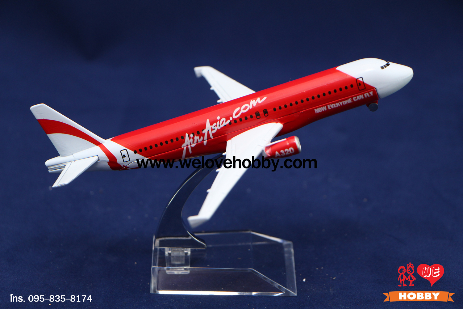 โมเดลเครื่องบิน แอร์เอเชีย Air Asia (Airbus A320) ไอพ่นสีแดง