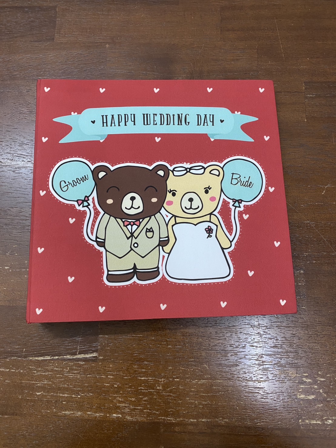 สมุดอวยพร 60 หน้า พร้อมส่ง Grade B ลาย Couple Teddy - Red (รูปตำหนิอยู่ท้ายๆนะคะ)