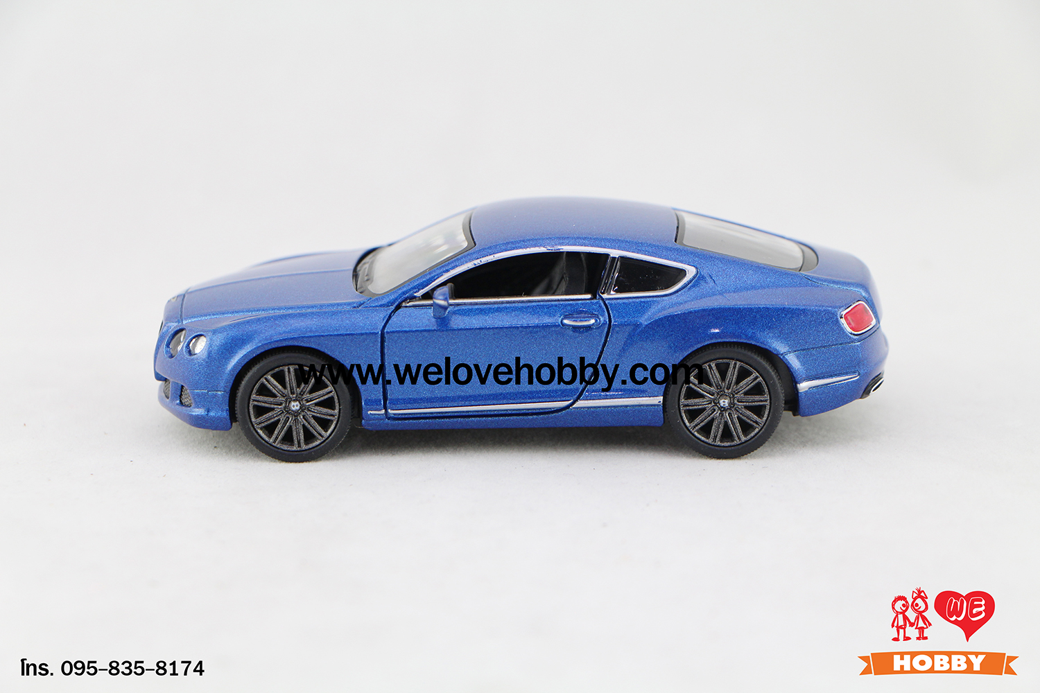 โมเดลรถซุปเปอร์ คาร์ 2012 Bentley Continental GT Speed สีน้ำเงิน Scale 1:38