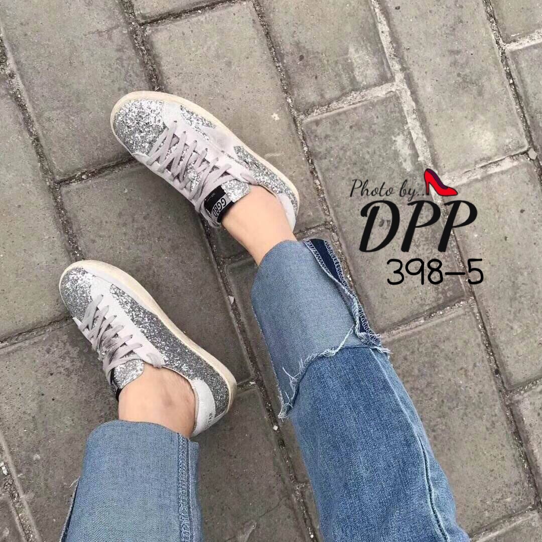 รองเท้าผ้าใบสไตล์ GGDB Stars sneaker silver sequins