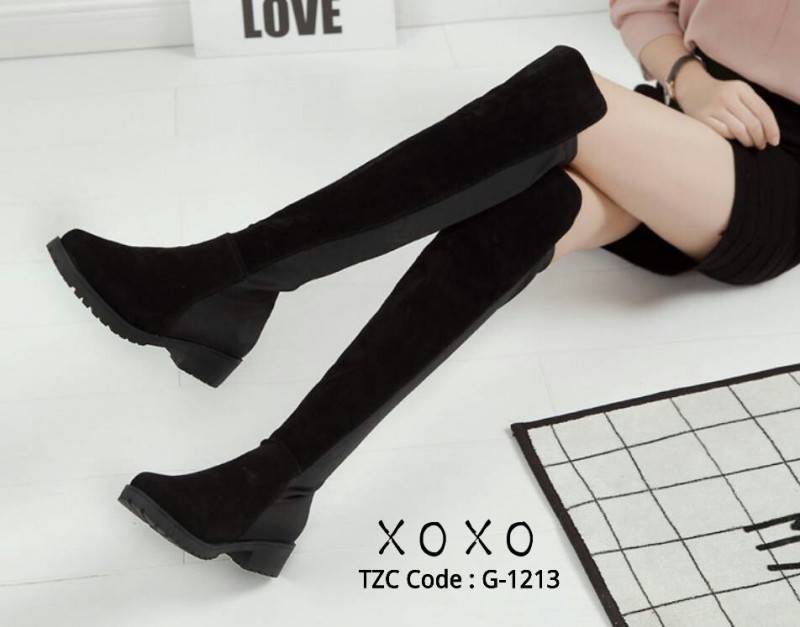 รองเท้าบูทคุลมเข่ายาวสองส่วน