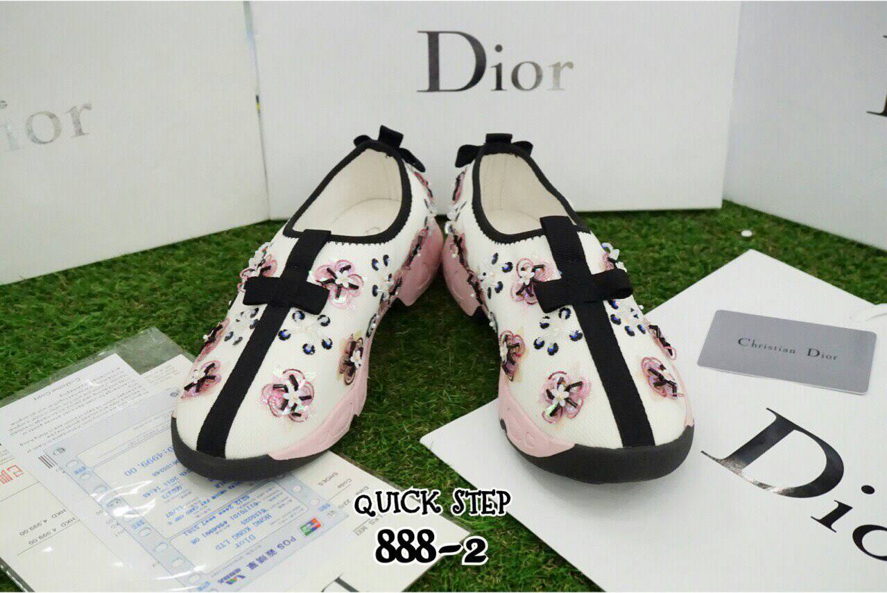 พร้อมส่ง : รองเท้า Dior Fusion Sneakers สีขาวดอกชมพู (งานAAA)