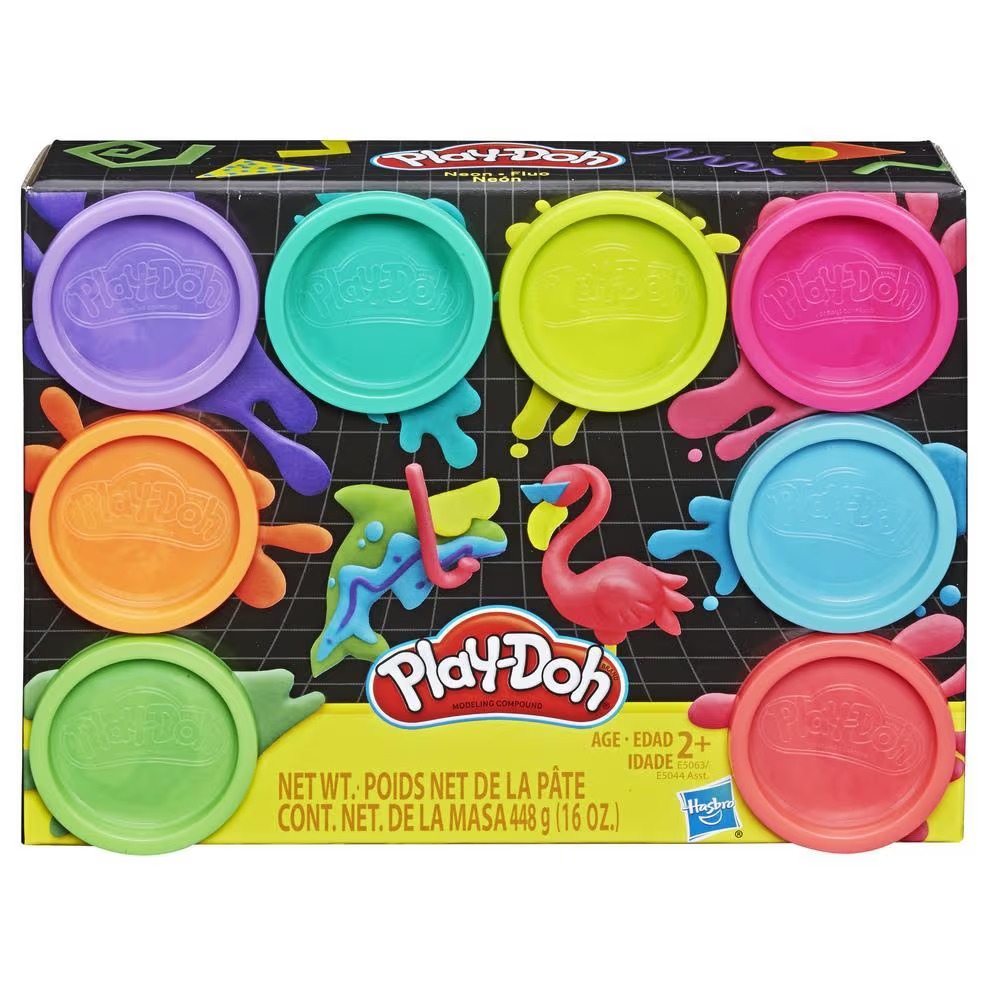 Hasbro Play-Doh 8-Pack Neon ฮาสโบร แป้งดินน้ำมันเด็ก เพลย์โดว์ นีออน 8 กระปุก ลิขสิทธิ์แท้