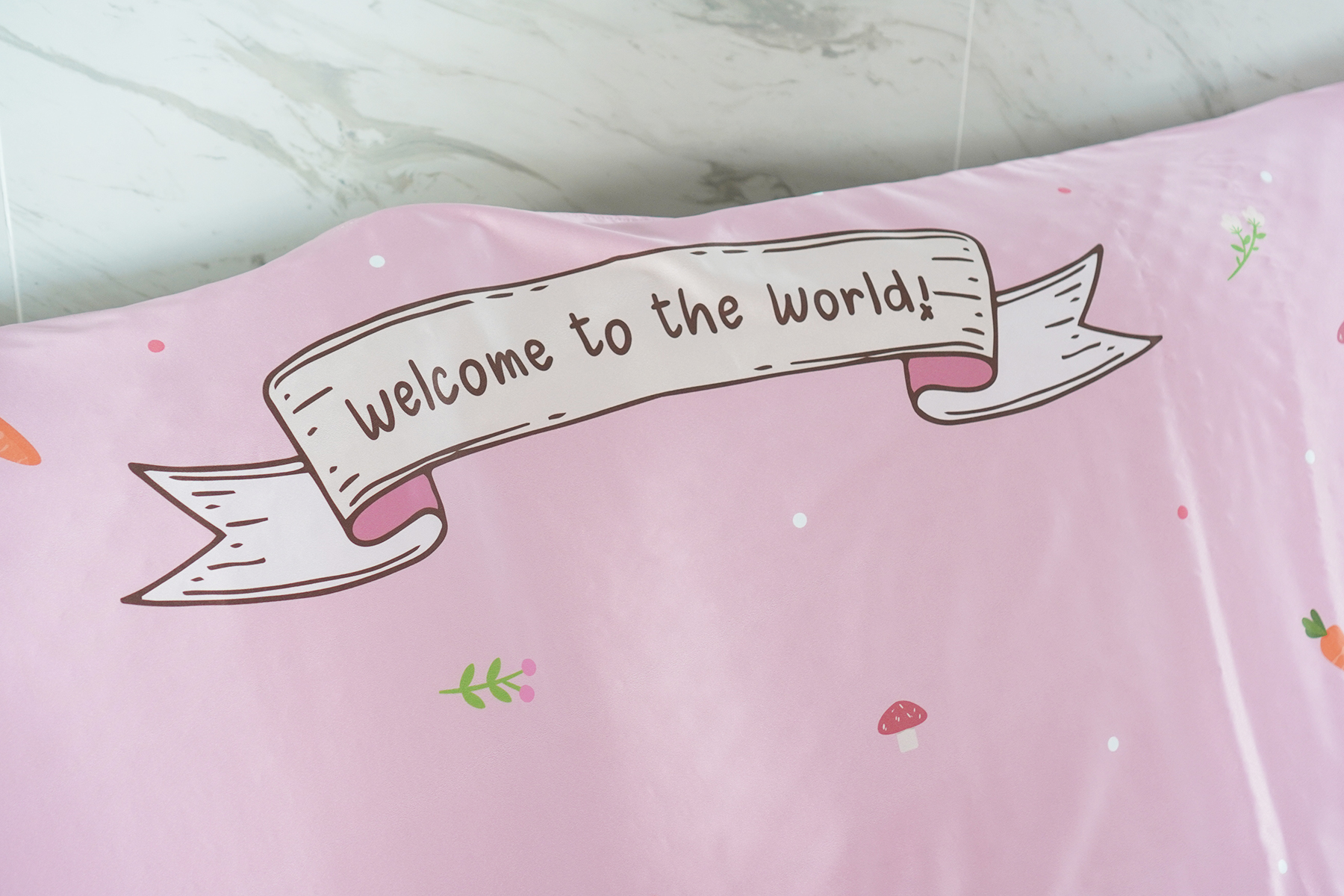 ผ้าห่ม Milestone ลาย Rabbit with Carrot - Pink