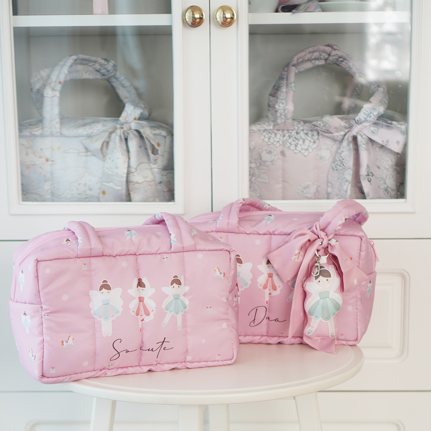 Fluffy Bowling Bag กระเป๋านุ่มนิ่ม ทรง Bowling สั่งทำใส่ข้อความ ลาย Sugar Plum Fairy - Pink