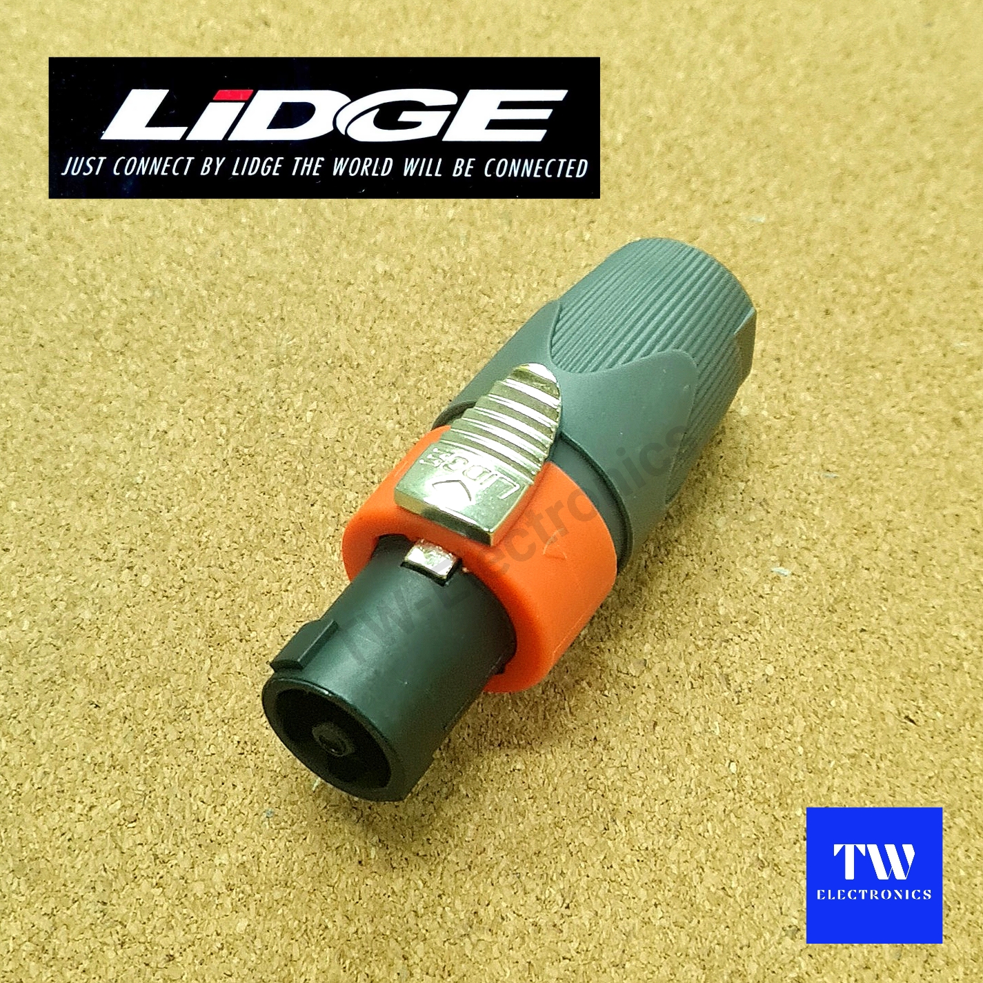 ปลั๊กลำโพงสปีคคอน(ตัวผู้) สีส้ม LIDGE / YM-122A (OR)