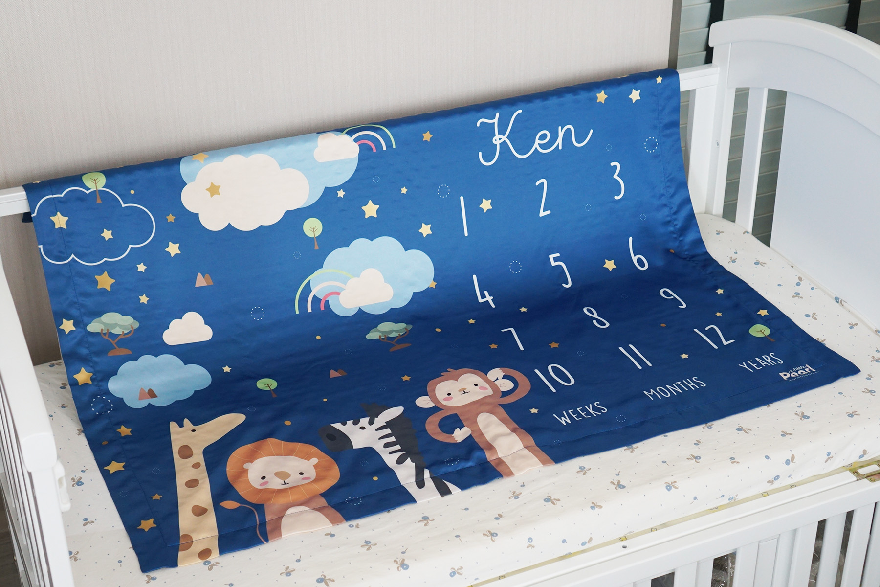 ผ้าห่ม Milestone ลาย Safari - Navy