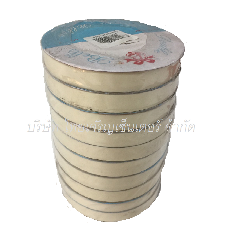 ริบบิ้นห่อเหรียญ ตราระฆัง NO.2 เคลือบเงา สีขาว (แถว)
