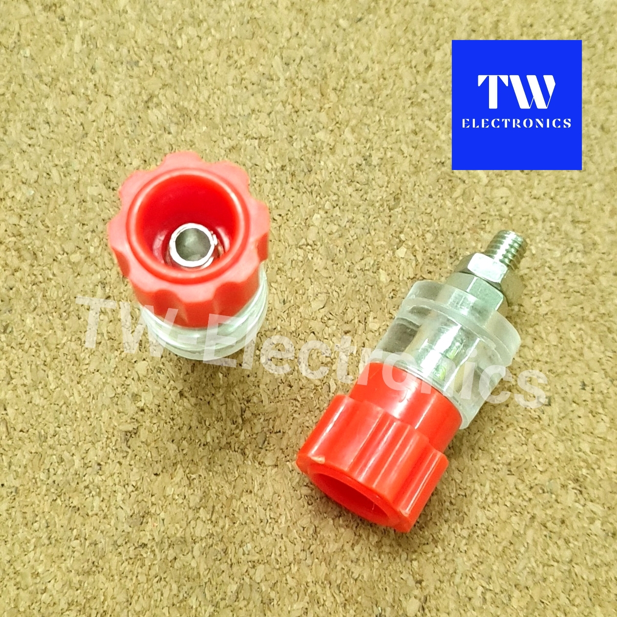 BINDING POST ไบดิ้งโพส ขอบหยัก (สีแดงท้ายใส) / BJ003R