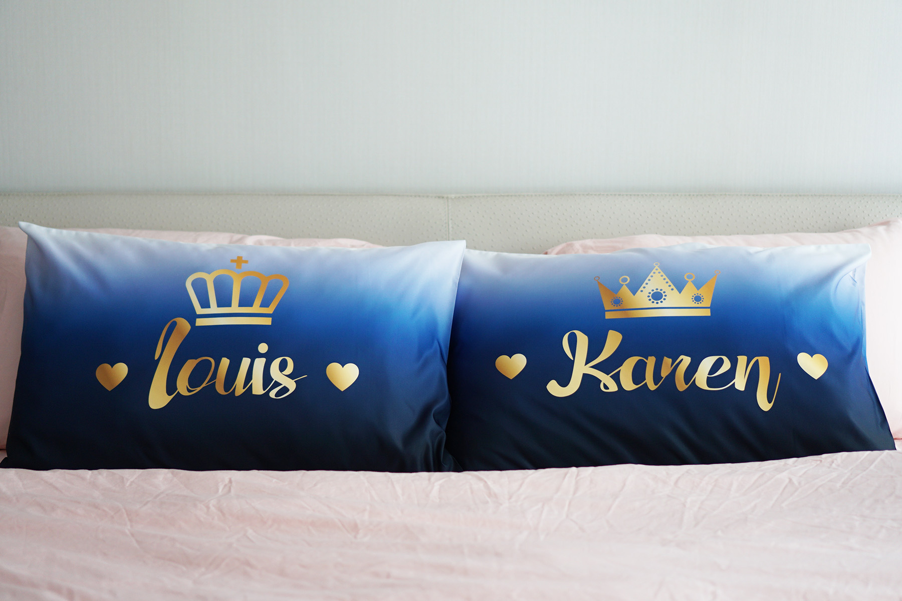 ปลอกหมอนหนุนคู่ พิมพ์ลายเต็มผืน Gradient - Navy