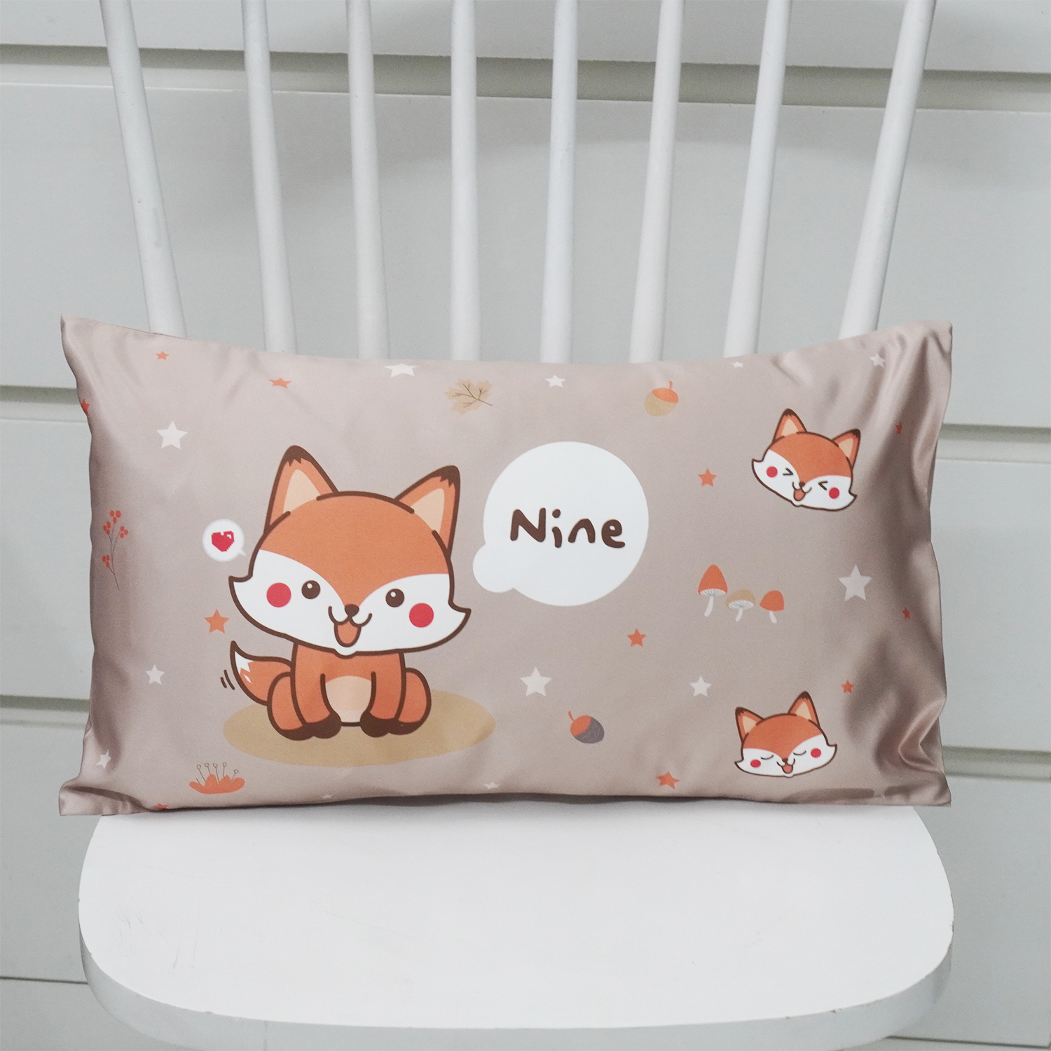 หมอนเด็ก สั่งทำใส่ชื่อ ลาย Fox - Brown