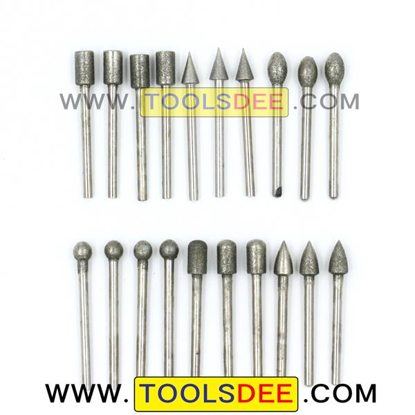 หัวเจียรเพชร แกน 3 มิล 20 ชิ้น / ชุด