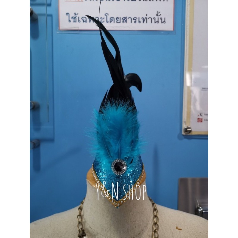 หมวกดรัมเมเยอร์เด็กผู้หญิง หมวกพาเหรด สีสันสดใส งานแสดง อนุบาล ประถม | หมวกขนนก Y&NShop