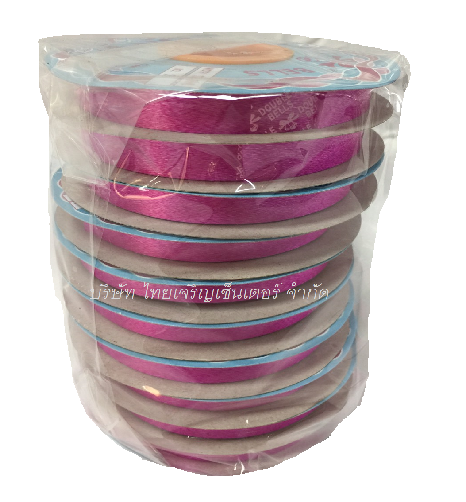 ริบบิ้นห่อเหรียญ ตราระฆัง NO.2 เนื้อใหม่ สีบานเย็น (แถว)