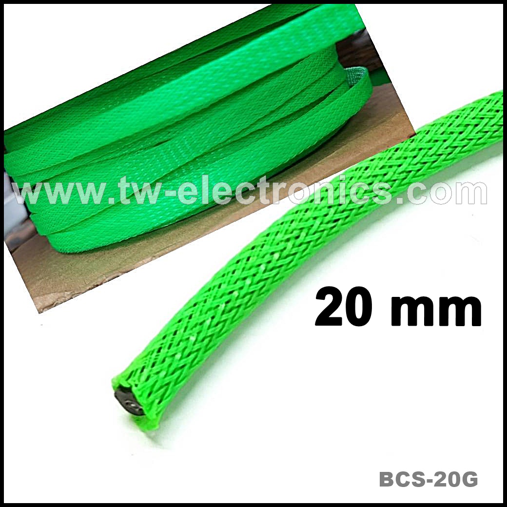 สายถัก 20 mm (สีเขียว) / BCS-20G