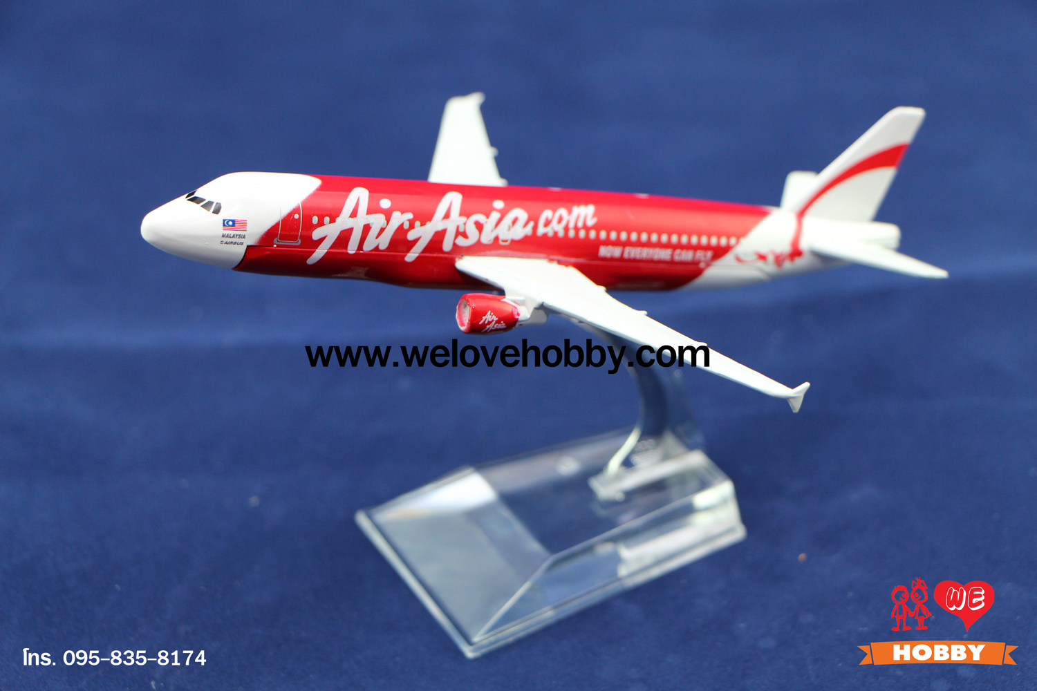 โมเดลเครื่องบิน แอร์เอเชีย Air Asia -2 (Airbus A320) 2ไอพ่น สีแดง