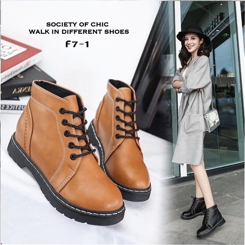 รองเท้าผ้าใบหุ้มข้อ Style Dr.Matens (สีดำ)