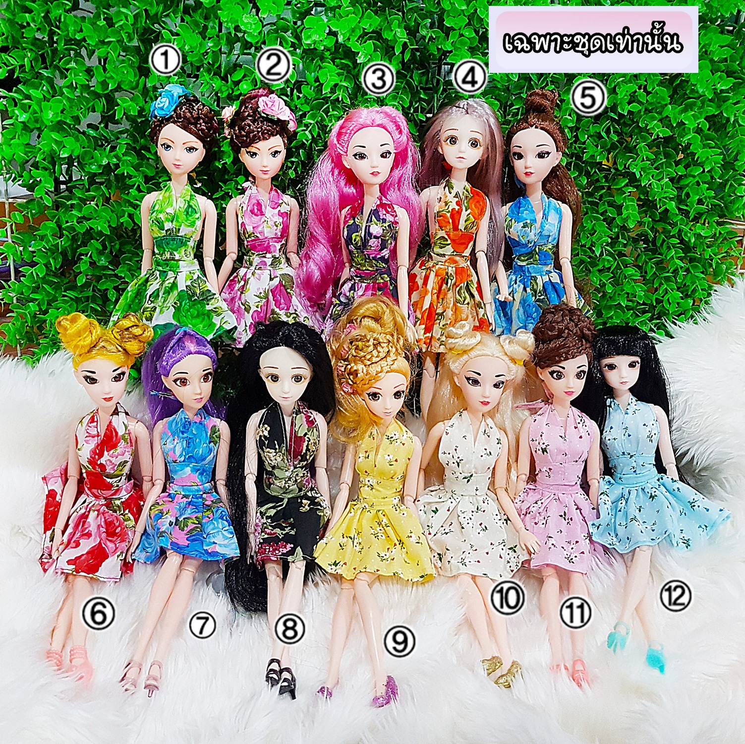 มินิสเกิร์ตเซ็ทที่2 (12สี) ลายดอกไม้