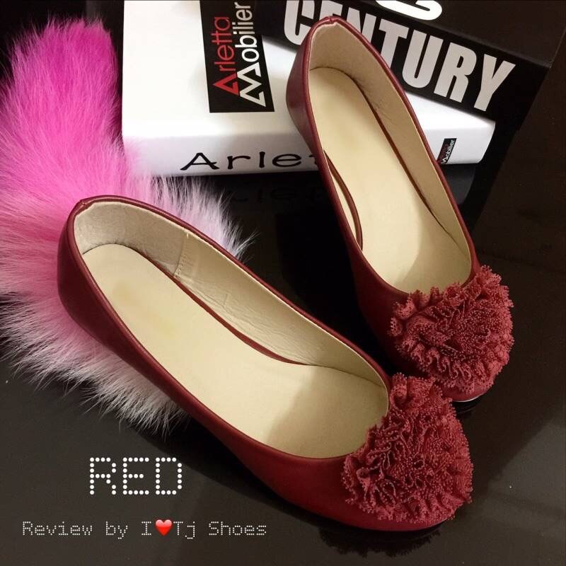พร้อมส่ง : รองเท้าคัชชูส้นแบน (สีแดง)