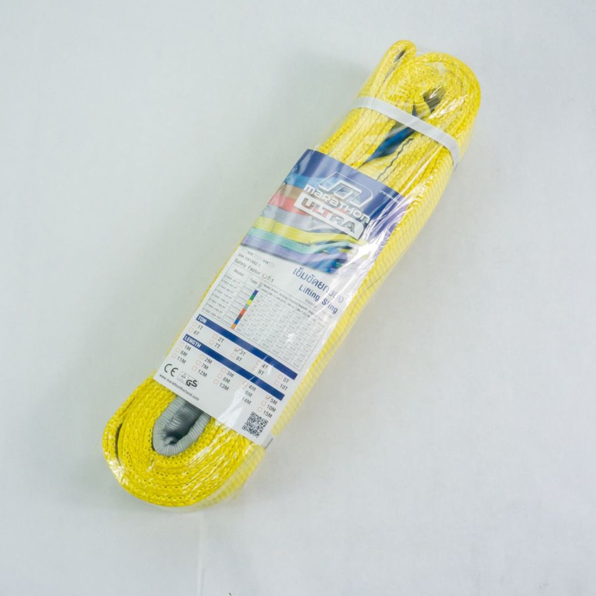 สลิงแบน / สายพานยกของ / สลิงผ้า MARATHON WLL 3.0 TON x ยาว 5.0 เมตร (กว้าง90mm)