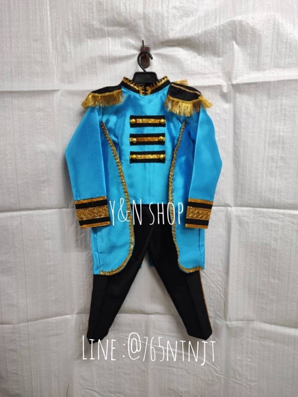 Y&NShop ชุดดรัมเมเยอร์ ชุดเชียร์ลีดเดอร์ เด็กชายอนุบาล-ประถมต้น ชุดผ้าไหมอิตาลี