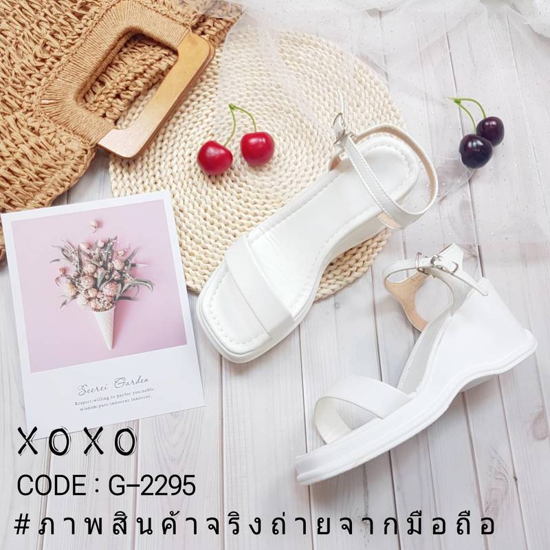 รองเท้าลำลองเสริมส้นpuนิ่ม (สีขาว)