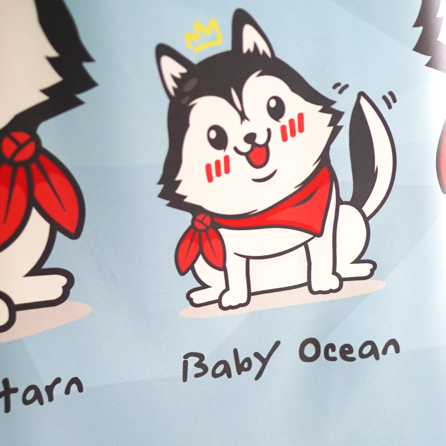 ผ้าคลุมให้นม สั่งทำใส่ชือ ลาย Siberian Husky - Blue