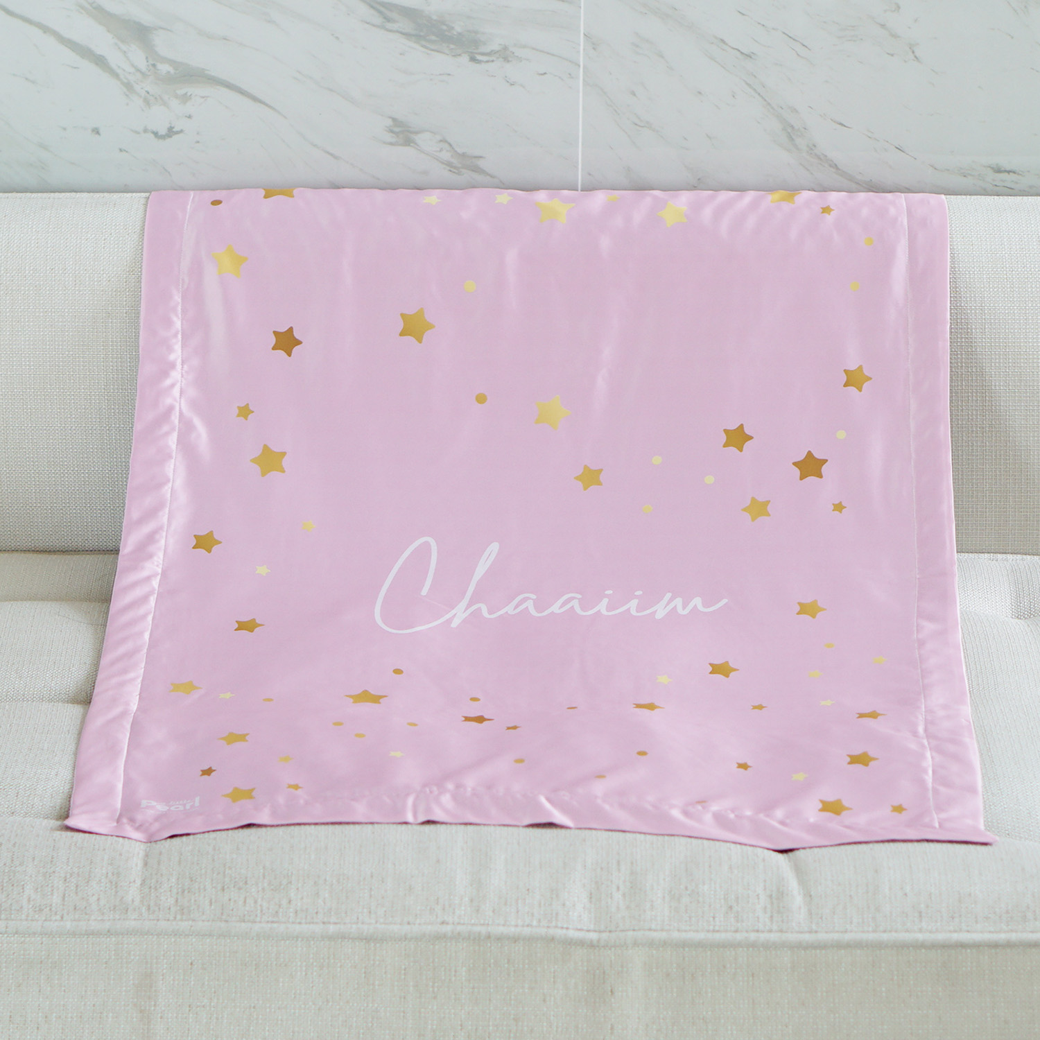 ผ้าห่มเด็ก ใส่ชื่อ ลายดาว - Star - Pink