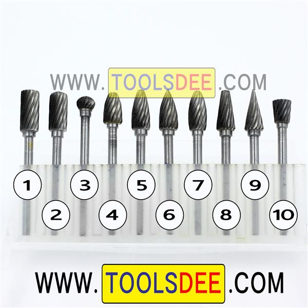 ดอกเจียรคาร์ไบด์ แกน 3 มิล หัวเจียร ขนาด 6 มิล Single Cut