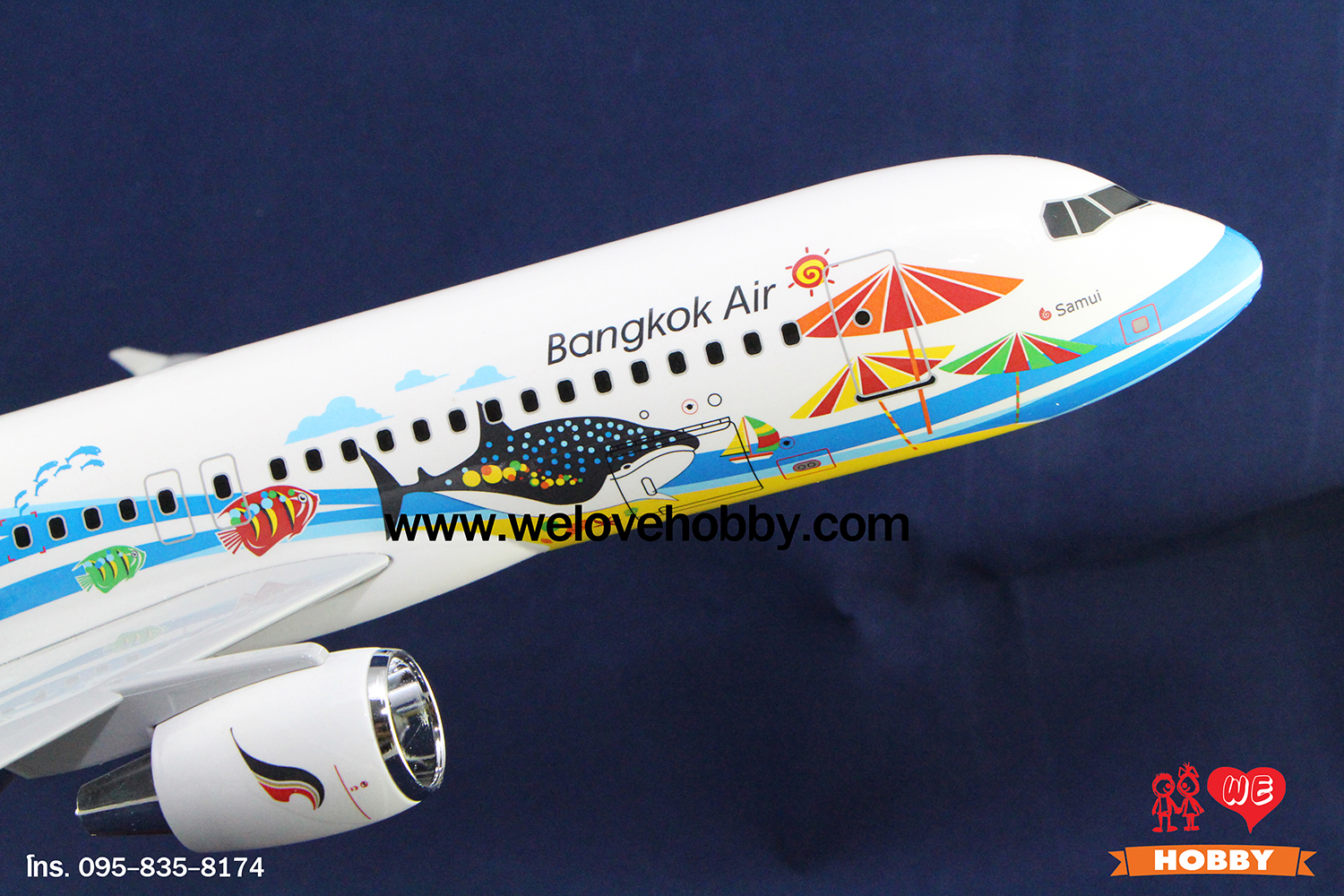 โมเดลเครื่องบินบางกอกแอร์เวย์ Bangkok Airways (Airbus A320) ลายท่องเที่ยวเกาะสมุย ประเทศไทย ลำใหญ่